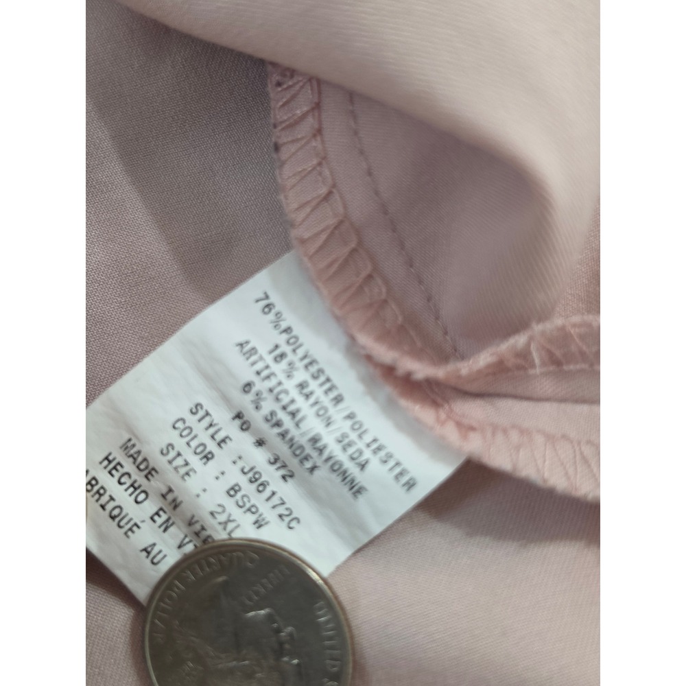 Jaanuu V-Neck Scrub Top Blush Pink 3-Pocket Medical Uniform J96172C Womens 2XL - Picture 6 of 7